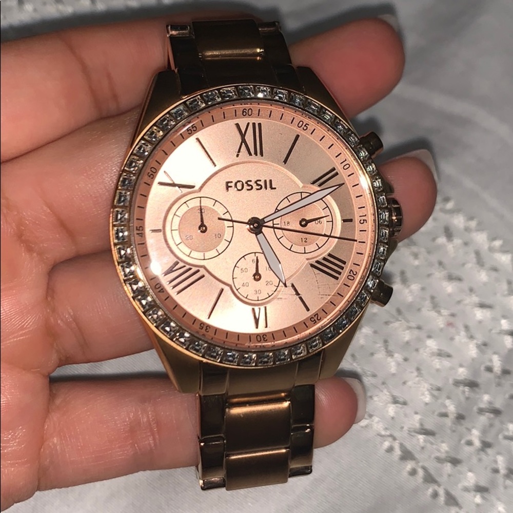 Fossil gold rose watch .